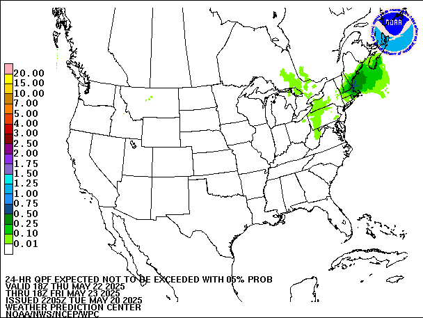 24-Hour 5th
                     Percentile QPF valid 18Z May 23, 2025