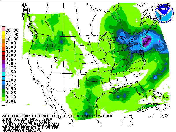 24-Hour 90th
                     Percentile QPF valid 06Z May 23, 2025