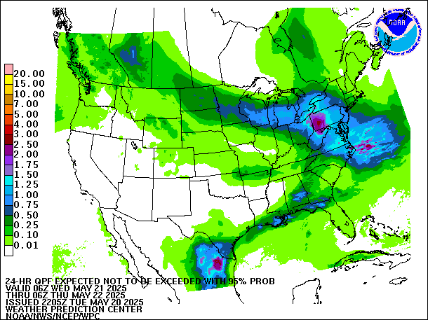 24-Hour 95th
                     Percentile QPF valid 06Z May 22, 2025