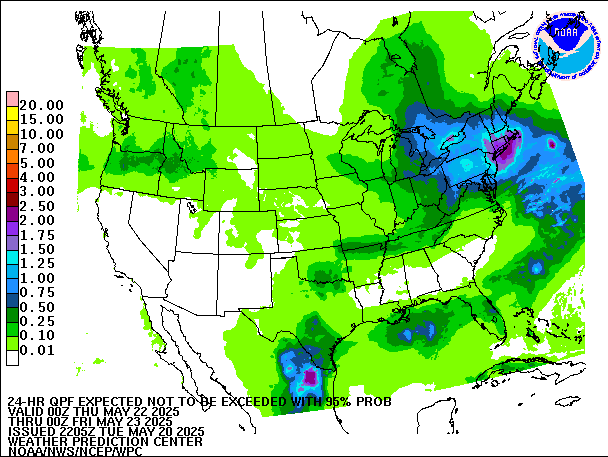 24-Hour 95th
                     Percentile QPF valid 00Z May 23, 2025