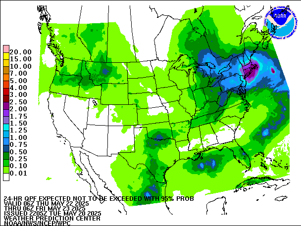 24-Hour 95th
                     Percentile QPF valid 06Z May 23, 2025