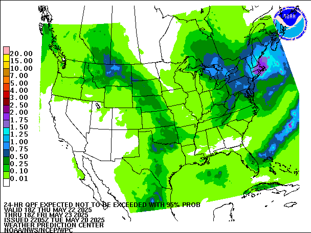 24-Hour 95th
                     Percentile QPF valid 18Z May 23, 2025