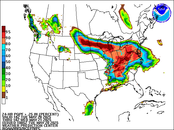24-Hour PQPF valid 18Z May 21, 2025