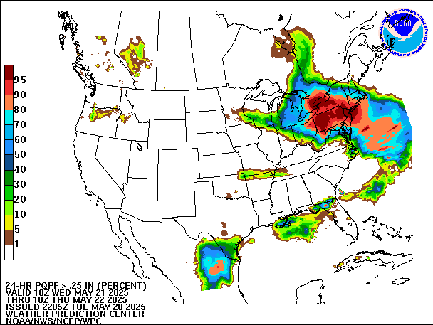 24-Hour PQPF valid 18Z May 22, 2025