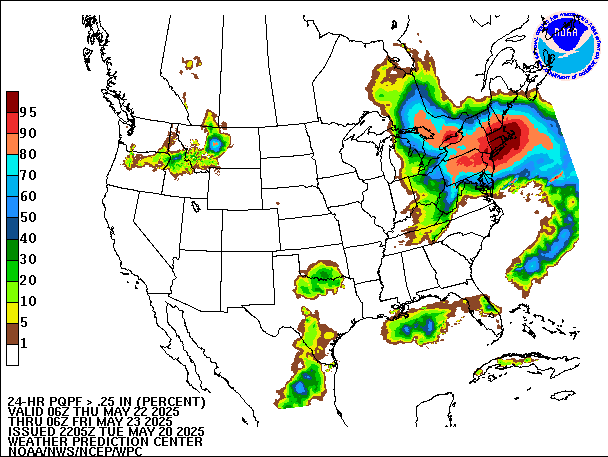 24-Hour PQPF valid 06Z May 23, 2025