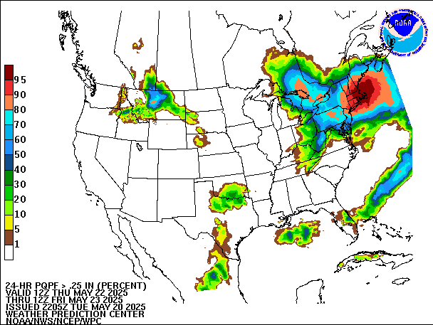 24-Hour PQPF valid 12Z May 23, 2025