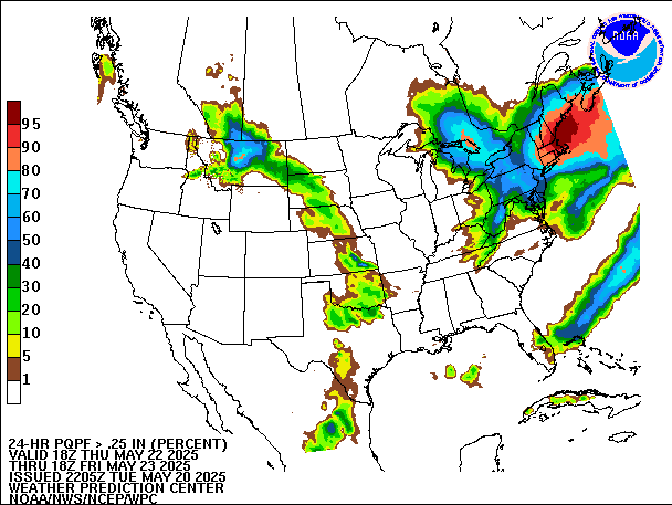 24-Hour PQPF valid 18Z May 23, 2025