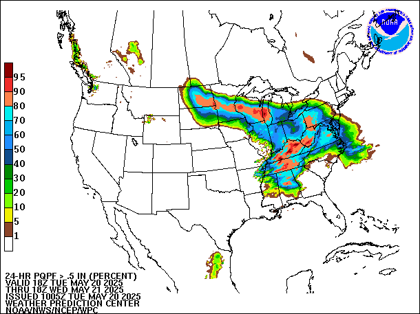 24-Hour PQPF valid 18Z May 21, 2025