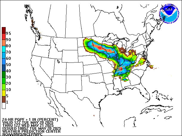 24-Hour PQPF valid 12Z May 21, 2025