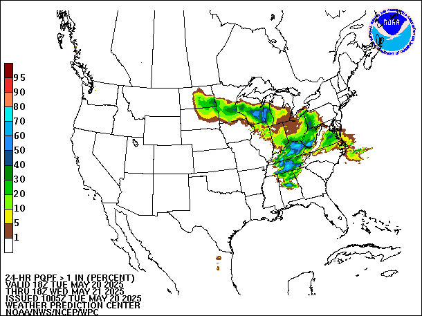 24-Hour PQPF valid 18Z May 21, 2025