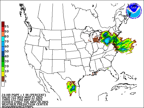 24-Hour PQPF valid 12Z May 22, 2025