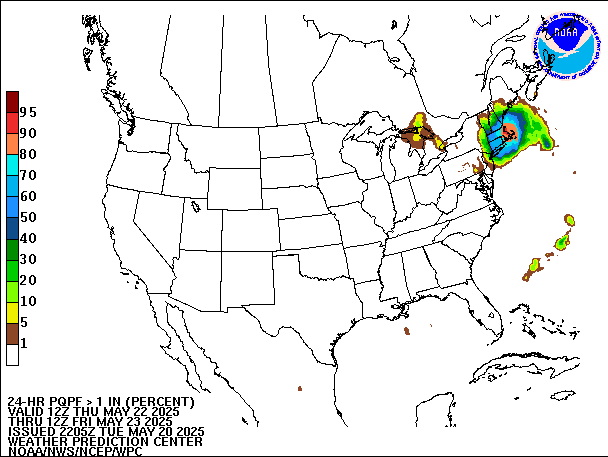 24-Hour PQPF valid 12Z May 23, 2025