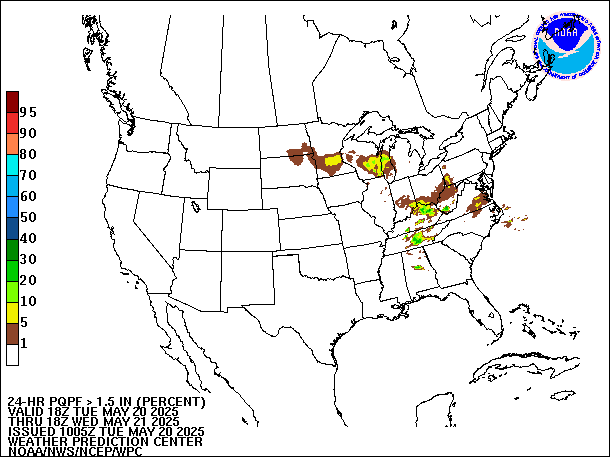24-Hour PQPF valid 18Z May 21, 2025
