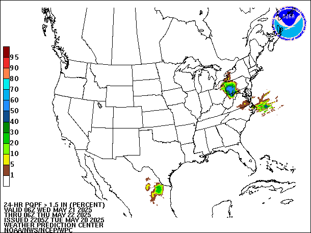24-Hour PQPF valid 06Z May 22, 2025