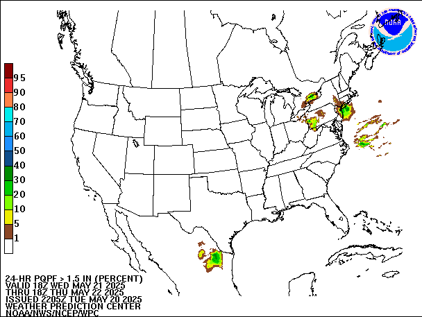 24-Hour PQPF valid 18Z May 22, 2025
