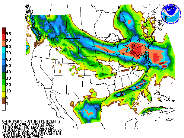 6-Hour PQPF valid 00Z May 22, 2025