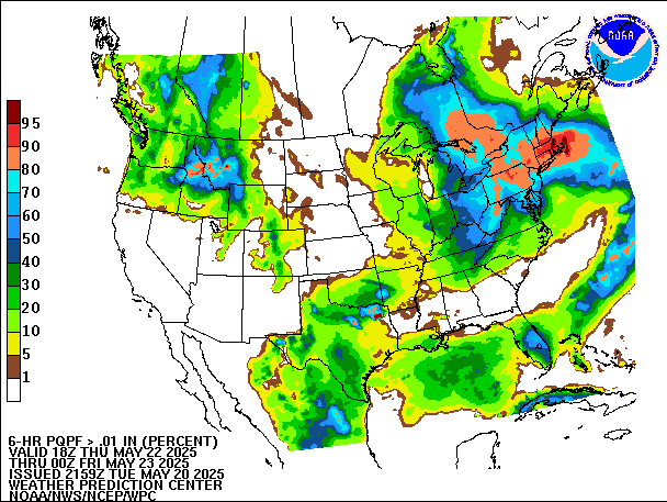 6-Hour PQPF valid 00Z May 23, 2025