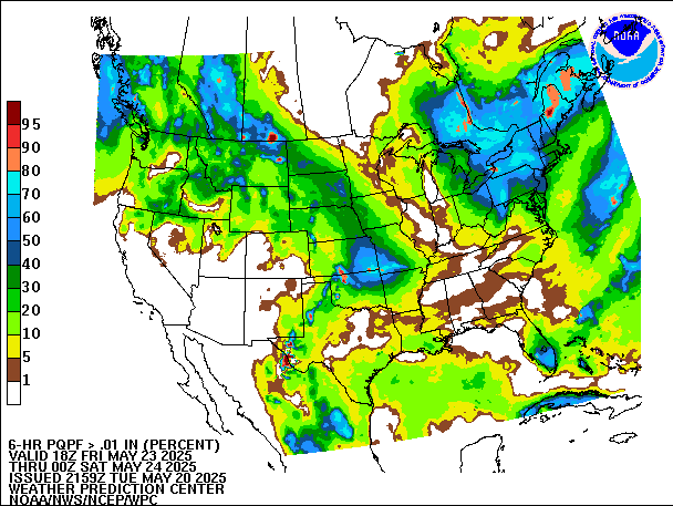 6-Hour PQPF valid 00Z May 24, 2025