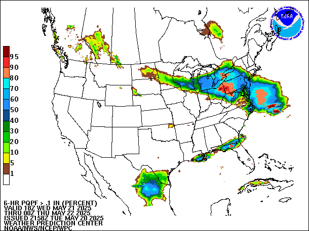6-Hour PQPF valid 00Z May 22, 2025