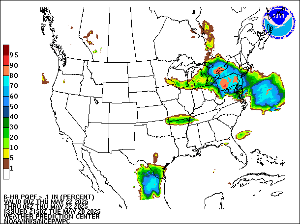 6-Hour PQPF valid 06Z May 22, 2025