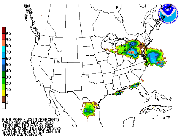 6-Hour PQPF valid 00Z May 22, 2025