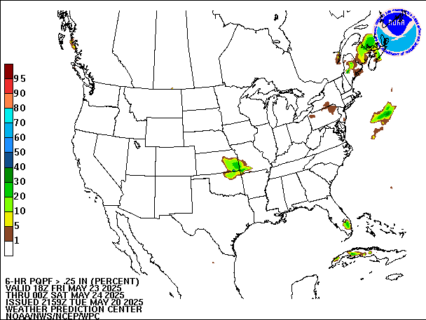 6-Hour PQPF valid 00Z May 24, 2025