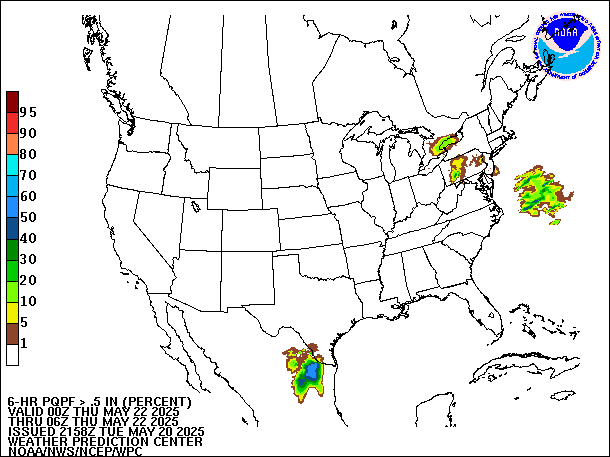 6-Hour PQPF valid 06Z May 22, 2025