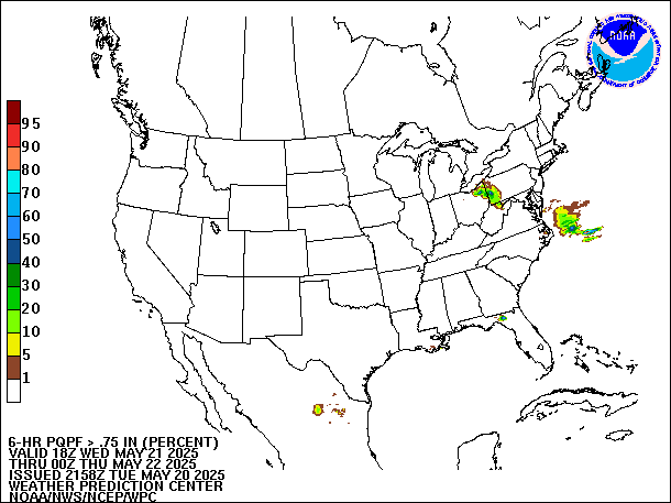 6-Hour PQPF valid 00Z May 22, 2025