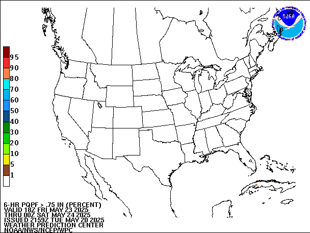 6-Hour PQPF valid 00Z May 24, 2025