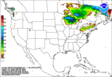 Day 3 probability of snow accumulating greater than or equal to 1 inch.