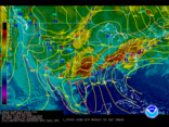 Latest United States (CONUS) surface analysis overlaid with IR satellite imagery